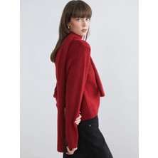 LC Waikiki Lcw Vision Kırmızı Şal Yaka Kadın Triko Kazak