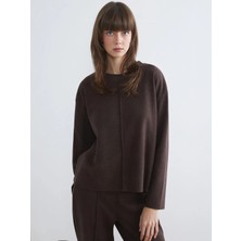 LC Waikiki Lcw Vision Kahverengi Bisiklet Yaka Kadın Ince Kazak