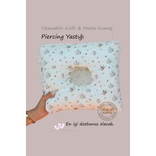 Sacce Scarves & Accessories Piercing Yastığı – Yıkanabilir Kılıflı Kahve Çiçekli Müslin – Kulak Delme Sonrası Özel Uyku Yastığı