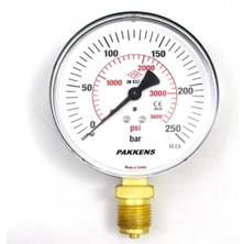 0-250 Bar 100 mm Alttan Bağlantılı Kuru Manometre G 1/2 Inç