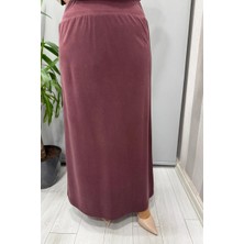 Sentez Yanı Nervürlü Etek Bordo 5461