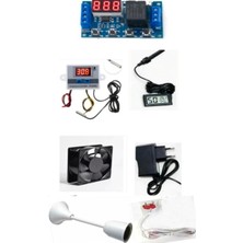 UltraNova Dijital Kuluçka Seti: Termostat, Fan, Adaptör, Nem Ölçer, Makine