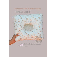 Sacce Scarves & Accessories Piercing Yastığı – Yıkanabilir Kılıflı Sarı Çiçekli Müslin – Kulak Delme Sonrası Özel Uyku Yastığı