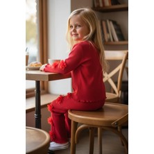 Kolları Çiçekli Kız Çocuk Rahat Kaşkorse Kumaş Takım