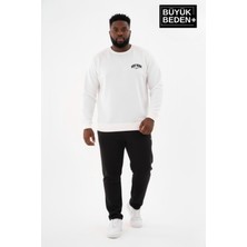 Superlife Erkek Büyük Beden New York Baskılı Bisilet Yaka Ince Sweatshirt SPR26BSW956-5