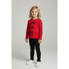 Kız Çocuk Önü Fiyonklu Rahat Kaşkorse Alt Üst Takım