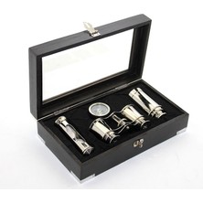 Starseven Ahşap Kutulu Pirinç Dürbün Pusula ve Kum Saati Seti