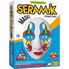 Feyza Design Seramik Maske Boyama Seti, 6 Renk ve Yaldızlı Boya ile Fırça Dahil