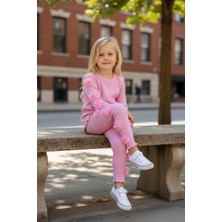 Kolları Çiçekli Kız Çocuk Rahat Kaşkorse Kumaş Takım