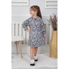 Canan Çakmak Kız Çocuk Kendinden Desenli Elbise