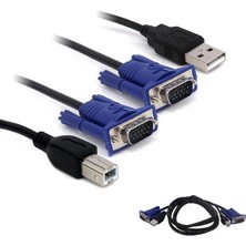 Starseven Kwm Kablo 1.5 Metre VGA Erkek-Erkek + USB +