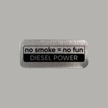 CRF Reklam Promosyon Matbaa Dizel Power Smoke Metal Etiket 3x7 cm Arkası Yapışkanlı