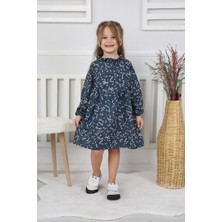 Canan Çakmak Kız Çocuk Kendinden Desenli Elbise