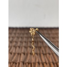 Aida Jewelss 316 L Cerrahi Çelik Yılan Sallantı Altın Tragus Helix Piercing