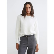 LC Waikiki Lcw Vision Ekru Bisiklet Yaka Kadın Triko Kazak