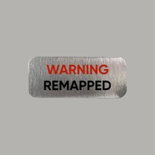 CRF Reklam Promosyon Matbaa Warning Remapped Metal Etiket 3x7 cm Arkası Yapışkanlı