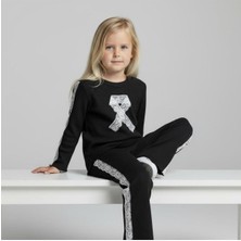 Kız Çocuk Dantelli Fiyonklu Rahat Kaşkorse Takım