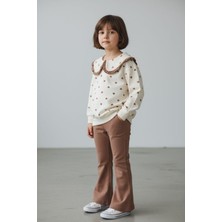 Kız Çocuk Bebe Yaka Puantiye Kalpli 2 Iplik Takım