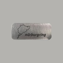 CRF Reklam Promosyon Matbaa Metal Nurburgring Harita Etiket Arkası Yapışkanlı 3x7 cm 1 Adet