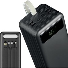 Starseven TX60 Siyah 60000 Mah Çoklu Çıkış Göstergeli Ekstra Kablolu