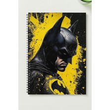 Black-One Batman A5 Metal Spiralli Çizgisiz Sert Kapak  Batman  defter