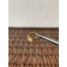 Aida Jewelss 316 L Cerrahi Çelik Üç Sıra 8mm x 1.2mm Altın Kilitli Halka Piercing