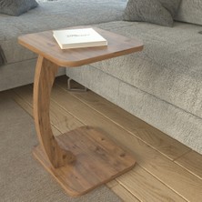 Ed Pet Dizayn Tekerlekli Dekoratif Kare C Sehpa Modern Zigon Sehpa Koltuk Yanı Sehpa