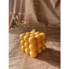 Modern Bubble Küp Mum Sarı Dekoratif Mum 1 Adet