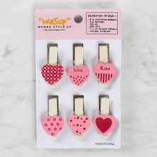 SHC4200 Dekoratif Pembe Kalp Desenli Mandal 6'lı