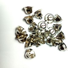 Seçilir Gümüş Renkli 20 Adet 2,5 cm Metal Jingle Bells Düz Çan Zil Yılbaşı Parti Süslemesi Için Mini Çan