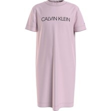 Calvin Klein Kadın Pembe Calvin Klein Inst Logo T-Shırt Dr Kadın Pembe Elbise