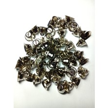 Seçilir Gümüş Renkli 50 Adet 2,5 cm Metal Jingle Bells Düz Çan Zil Yılbaşı Parti Süslemesi Için Mini Çan