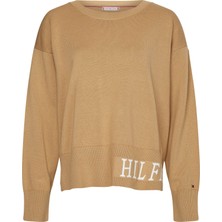 Tommy Hilfiger Kadın Kahverengi Tommy Hilfiger Cotton Graphıc C-Nk Kadın Kahverengi Kazak