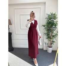 Nisa Nalbantoğlu Krep Düz Kesim tesettür jile Elbise