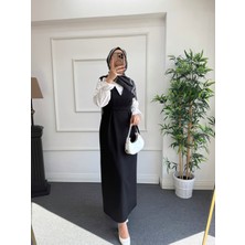 Nisa Nalbantoğlu Krep Düz Kesim tesettür jile Elbise