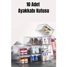 Bambus Home Şeffaf 10LU Çok Amaçlı Ayakkabı ve Düzenleme Kutusu – Modüler Saklama Düzenleme Kutusu Demonte