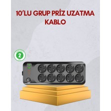 Zero Land Mtxdpn 10 Prizli Uzatma Kablosu Termal Koruma USB Type-C Hızlı Şarj 2500W