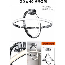 Ergün 30 x 40 Dünya Şeklinde LED Avize 3 Farklı Işık Rengi