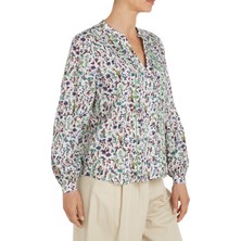 Tommy Hilfiger Kadın Beyaz Tommy Hilfiger Co Voıle Floral V-Nk Kadın Beyaz Gömlek