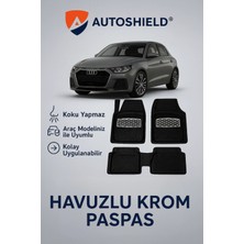 Audi A1 Serisi Tüm Modeller Ile Uyumlu Universal Derin Havuzlu Paspas Krom Karbon
