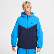 Nike Tech Erkek Dokuma Tam Fermuarlı Rüzgar Geçirmez Mavi Spor Ceket HV6514-451
