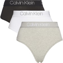 Calvin Klein Kadın Siyah Calvin Klein 3pk Hıgh Waıst Thong Kadın Siyah Tanga Set