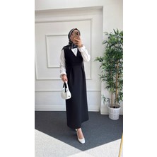 Nisa Nalbantoğlu Krep Düz Kesim tesettür jile Elbise