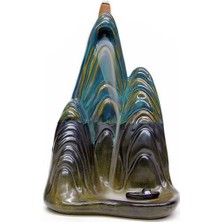 cosangroup Seramik Geri Akış Şelale Buhurdanlık – Konik Tütsü Uyumlu Dekoratif Tütsülük