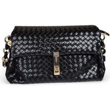 Luglio Shoes Siyah Örgü Kadın Omuz Çantası