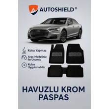 Audi A8 Serisi Tüm Modeller Ile Uyumlu Universal Derin Havuzlu Paspas Krom Karbon