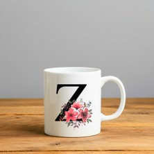 Finka Dekor Çiçek Desen Z Harfi Tasarımlı-Kişiye Özel Seramik Kupa