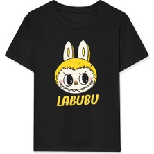 Giyim Center Kız Labubu Çocuk Baskılı T-Shirt - Siyah