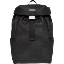 Calvin Klein Erkek Siyah Calvin Klein Embossed Woven Flap Backpack Erkek Siyah Sırt Çanta