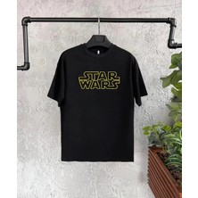 Giyim Center Unisex Bisiklet Yaka Kısa Kol Baskılı T-Shirt - Siyah